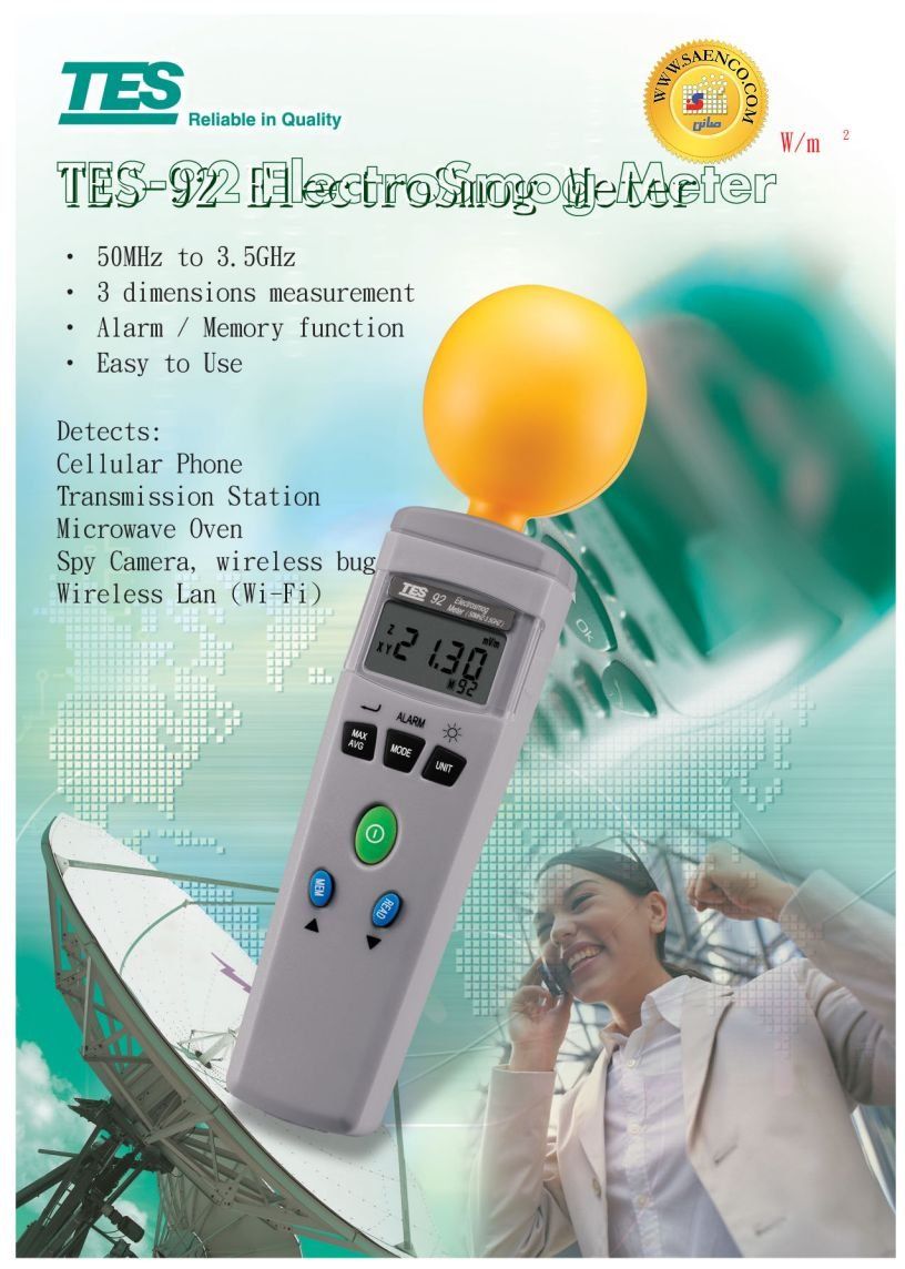 Misurare: Elektrosmog Meter TES-92 HF-Strahlung 3D-Messung – Usato da Zürich venduto da youelec 3