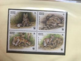 Kirgisien 1999 Satz 4er-Block WWF Steppenfuchs postfrisch
