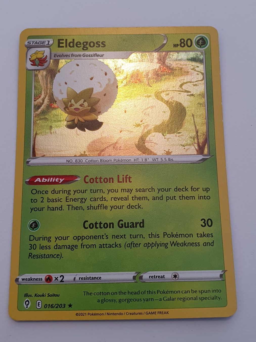 Pokémon Carte collezionabili: Eldegoss / 2021 Pokémon / Holo – Usato da Oberdorf BL venduto da BaldenEagle