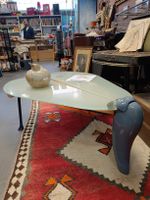 Retro Couchtisch, Glasplatte, unkonventionelles Design