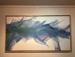 Abstract Painting, cool tones, framed art - oil