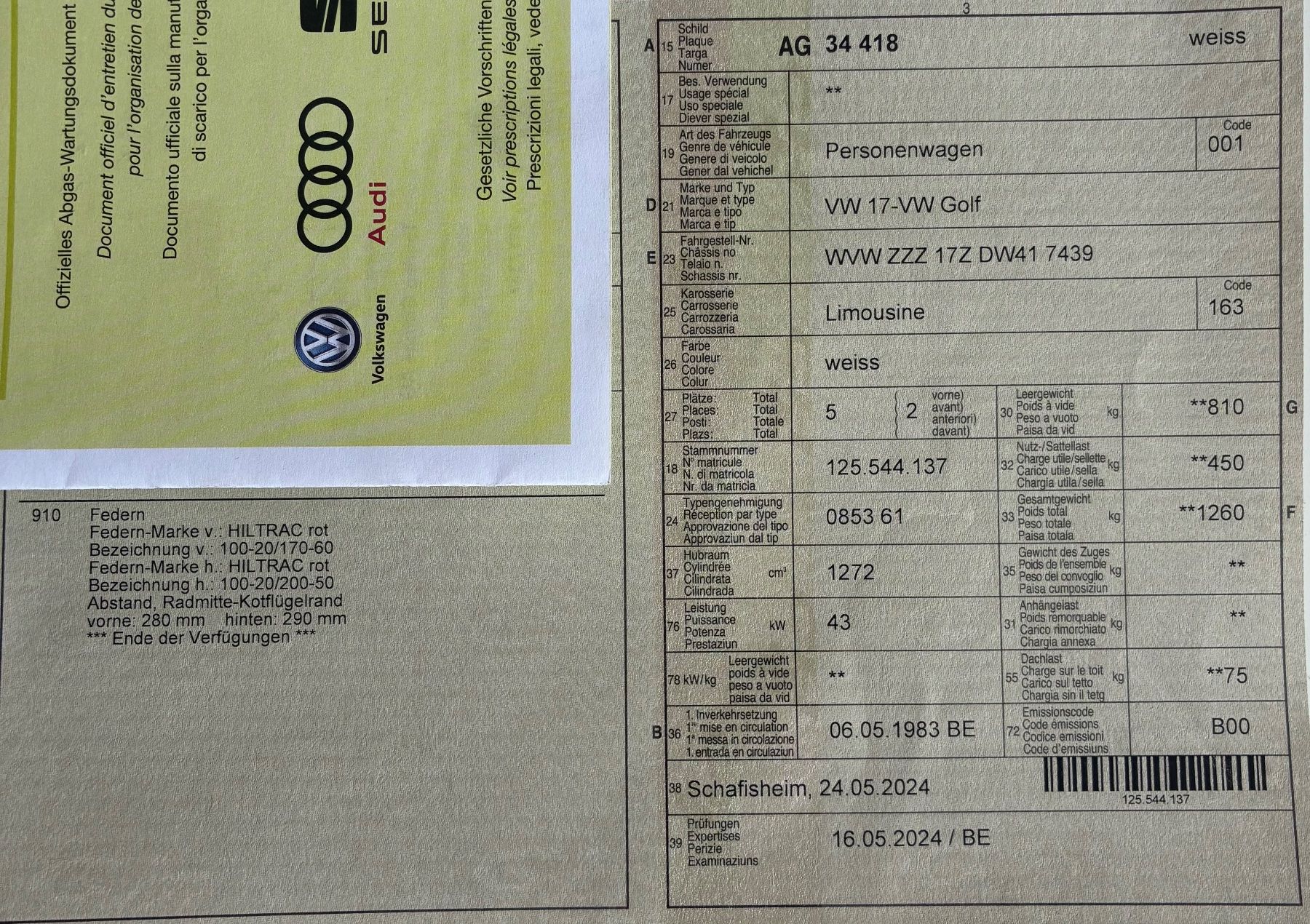 VW Automobili: VW Golf MK1 – Usato da Hägglingen venduto da Swissfighter63 6