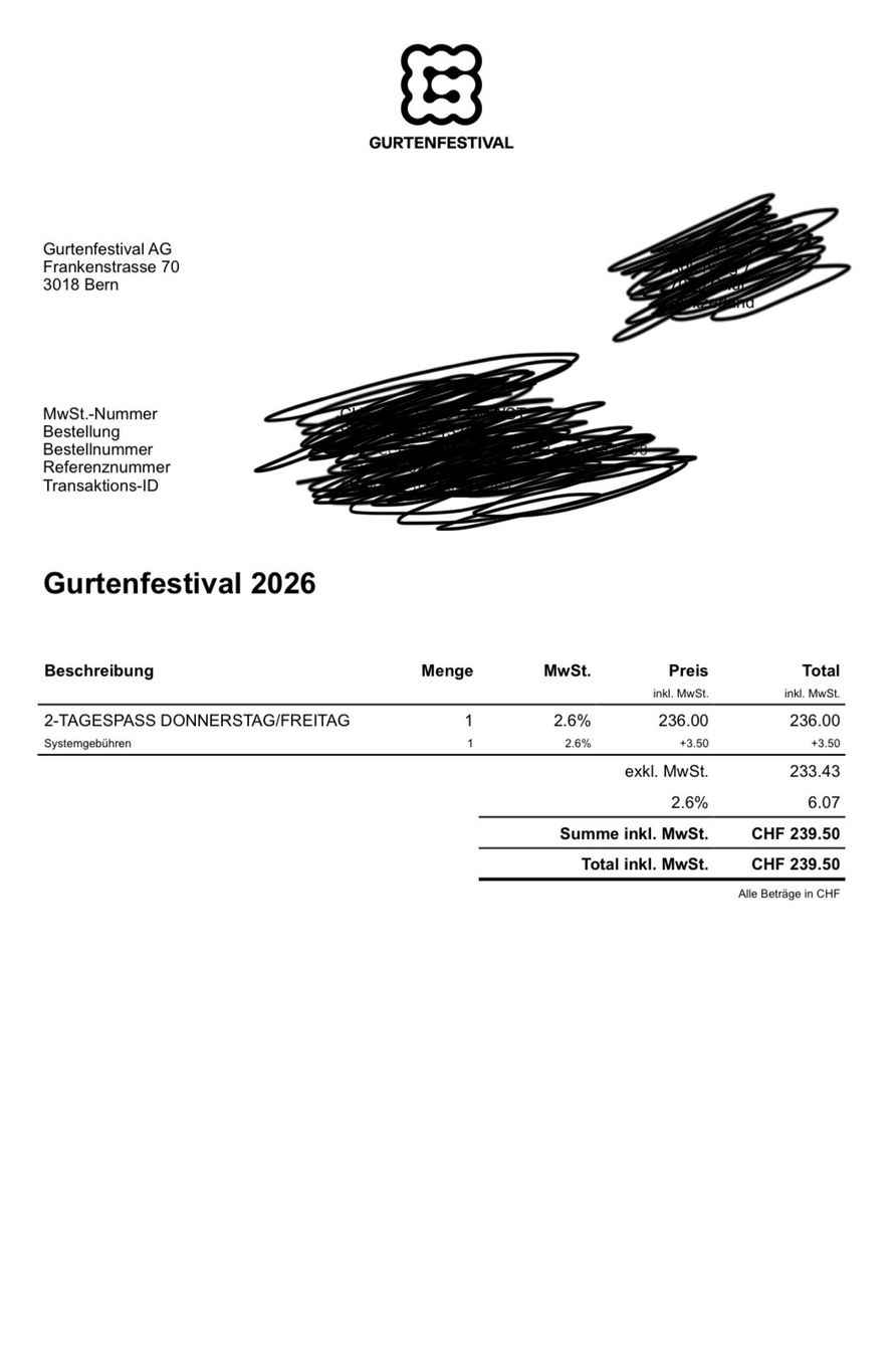 Biglietti: Gurtenfestival 2-Tagespass Donnerstag-Freitag – Nuovo e nell'imballaggio originale da Bern venduto da anni2213
