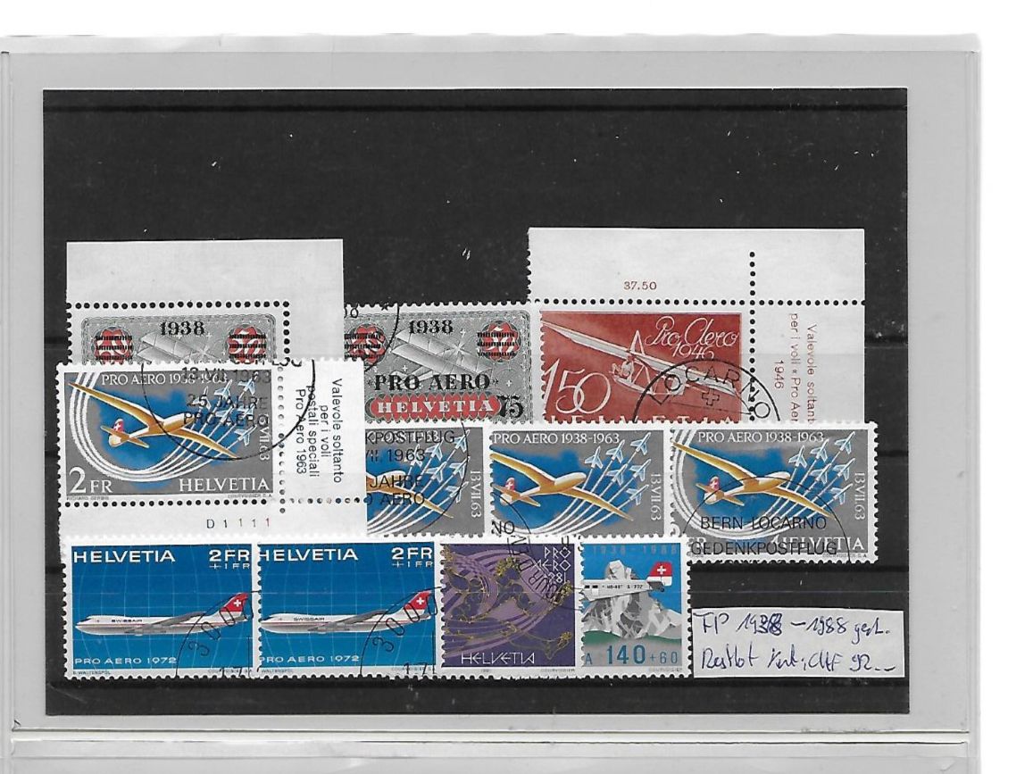 Tutti i francobolli: FP 1938 - 1988 gest. Restlot Kat: CHF 92.- – Usato da Basel venduto da Ilp