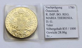 MARIA THERESIA Taler 1780 - Silber - 41mm - unz./st'glanz