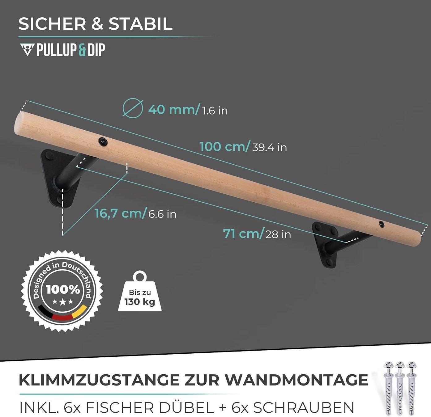Hometrainer: Pullup & Dip Klimmzugstange (Holz) – Nuovo (secondo la descrizione) da Zürich venduto da dxtobi 5