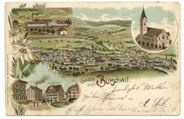 Gruss aus Bütschwil (SG) Toggenburg - tolle Litho - 1900