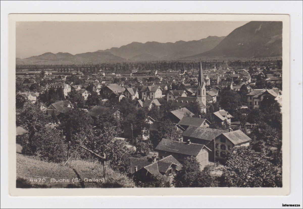 Cartoline postali: Buchs SG // Dorf Gesamtansicht – Usato da Basel venduto da intermezzo12