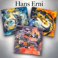 Hans Erni – Three Vintage Porcelain Art Tiles, 20 × 20 cm  