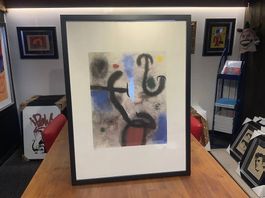 Joan Miro Lithografie "Frau und Vogel".