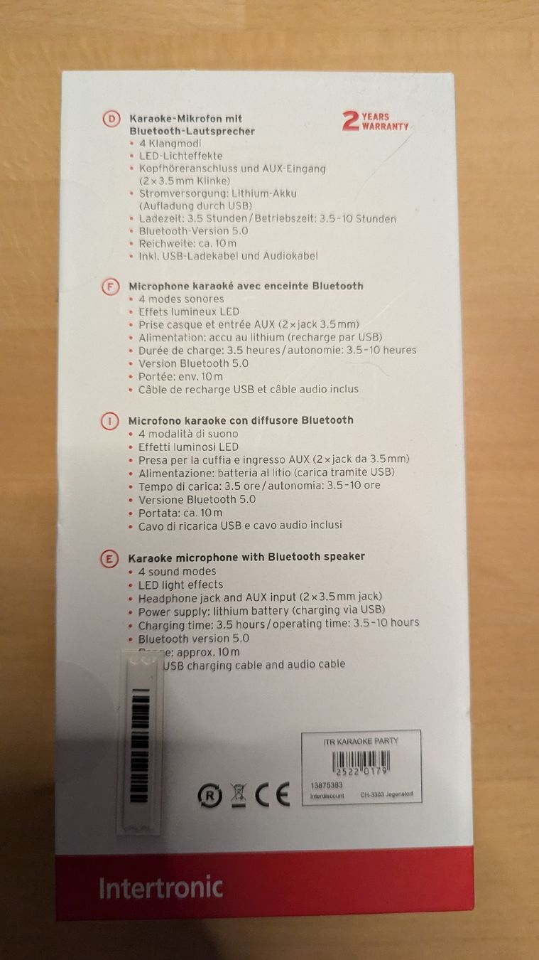 Lautsprecher: Bluetooth Karaoke Lautsprecher Intertronic – Neu (gemäss Beschreibung) aus Eisten von manuel.furrer 6