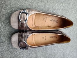 Lederballerina beige mit Schnalle, Gabor, Grösse 3.5 = 36.5