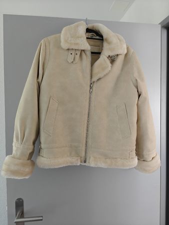 Warme Herbst/Winterjacke - Beige - Gr. 38 - innen gefüttert