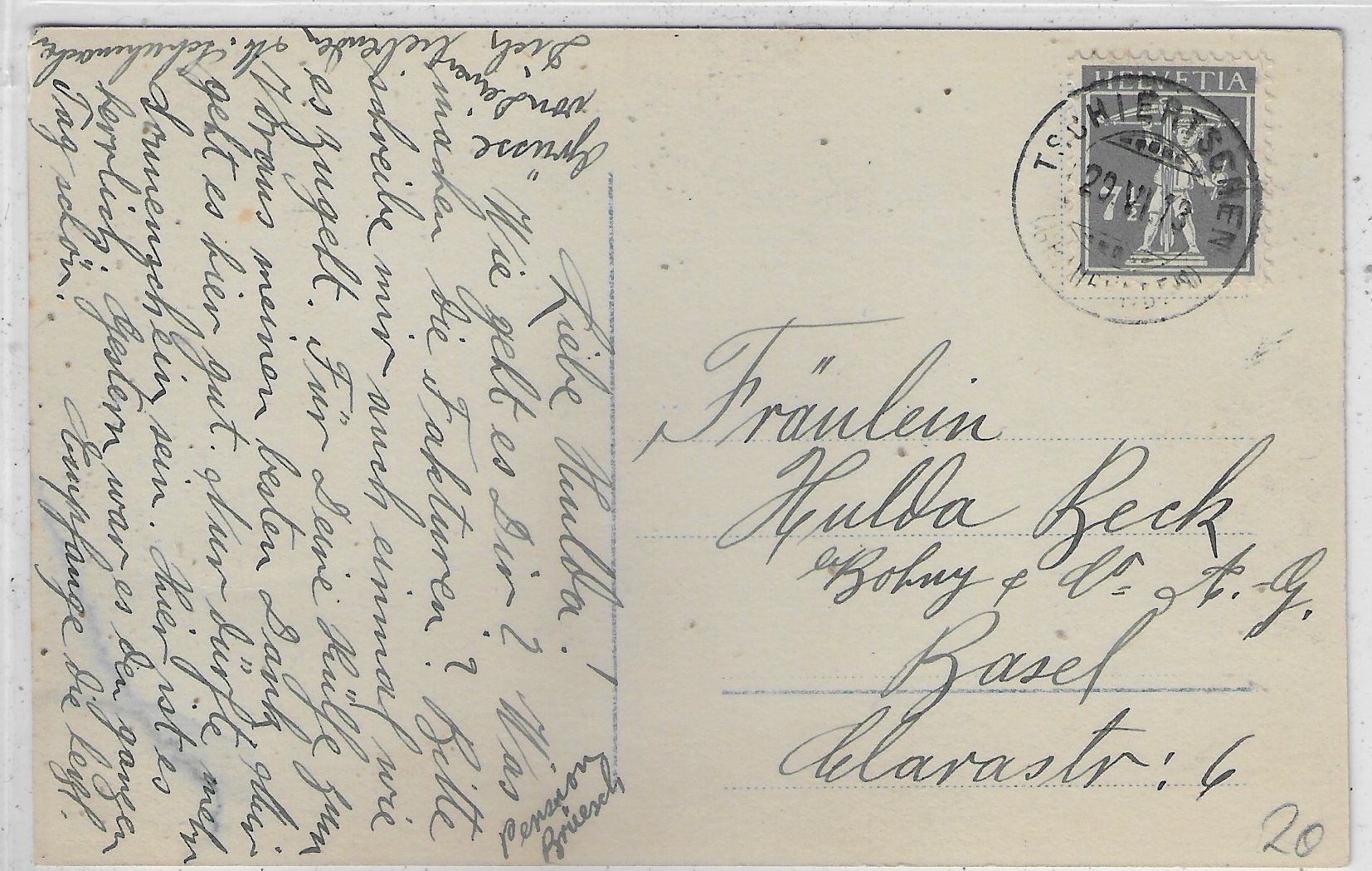 Ansichtskarten: Tschiertschen - Generalansicht 1918 – Gebraucht aus Ettingen von Kartenplanet 1