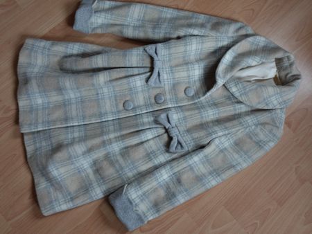 Hübscher Winter Mantel / Jacke - Grau Kariert