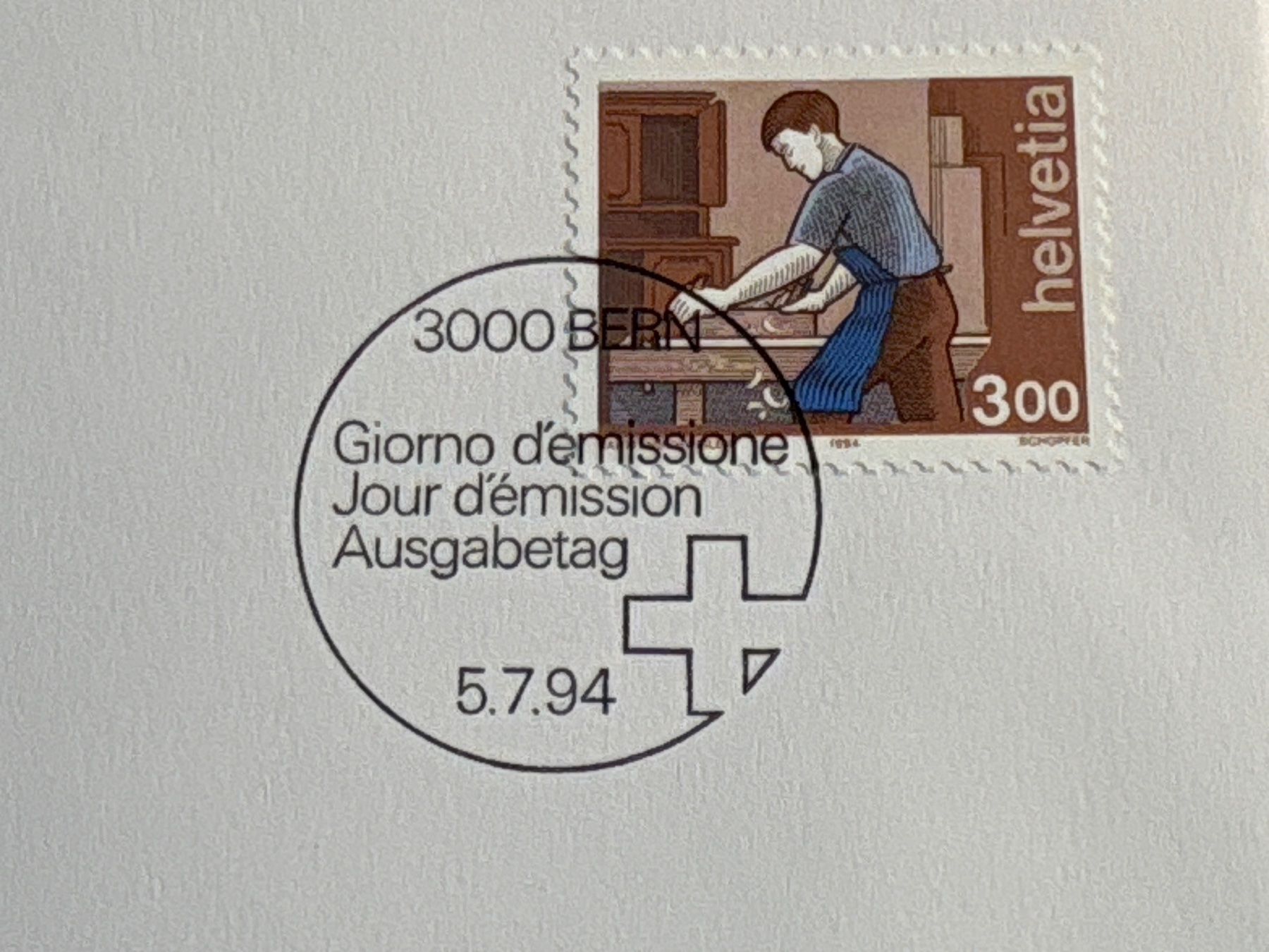 Tutti i francobolli: Schweiz Briefmarken Ersttagsbrief Dauermarken 1994 – Usato da Ibach venduto da lisch3 1
