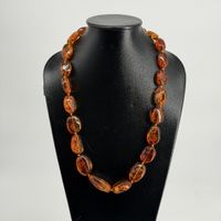Collier Vintage en Ambre Véritable, un bijou unique 54cm