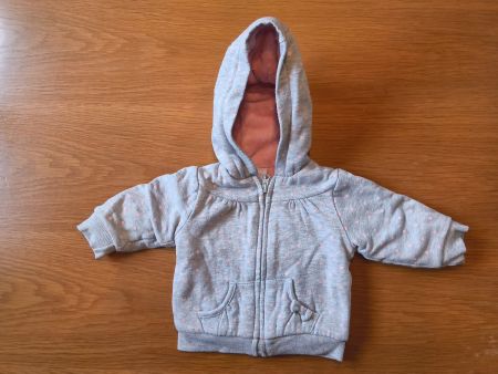 Baby Kapuzenjacke Baby Club grau rosa Grösse 68 gebraucht