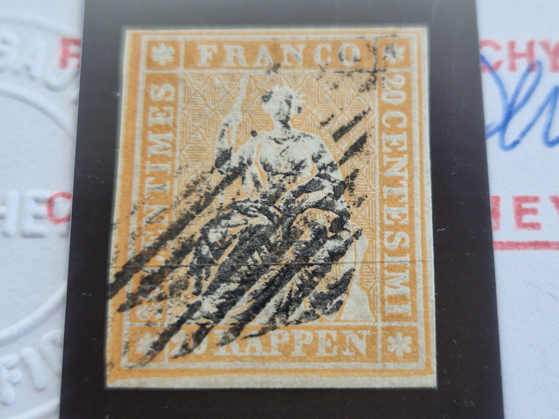 Alle Briefmarken: Strubel 25B, Attest, breitrandig, ab 1.- – Gebraucht aus Burgdorf von Glossy01 1