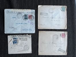 4 enveloppes italienne avec timbres de la censure WWI