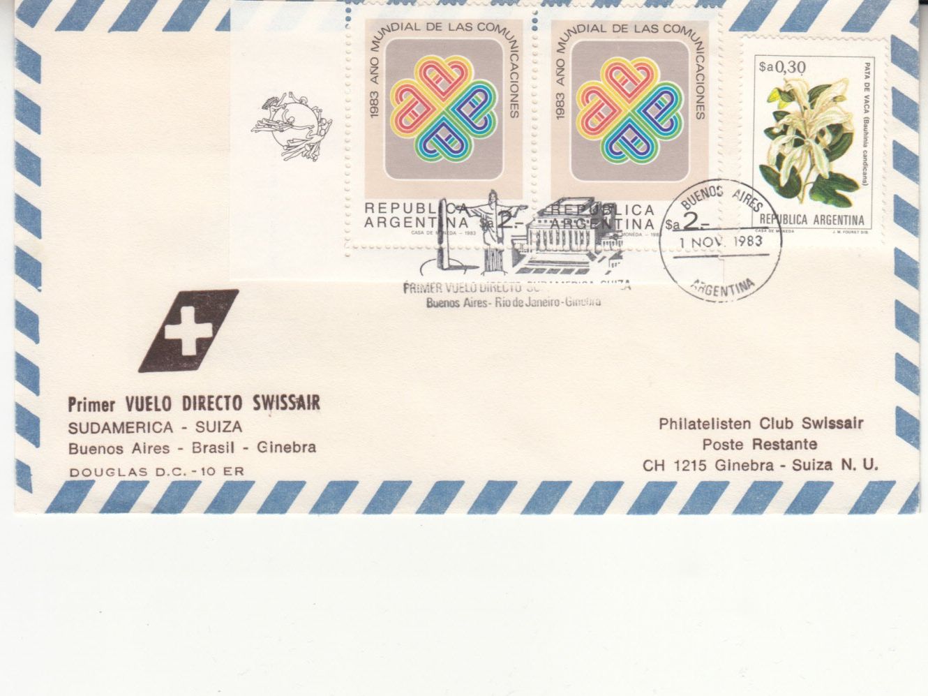 Tutti i francobolli: SLH RF 83.23 a Buenos Aires - Genève – Usato da Bürglen TG venduto da StampGraf