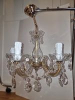 Elegante Vintage Glas-Lüster Lampe, 5-flammig, Top Zustand!