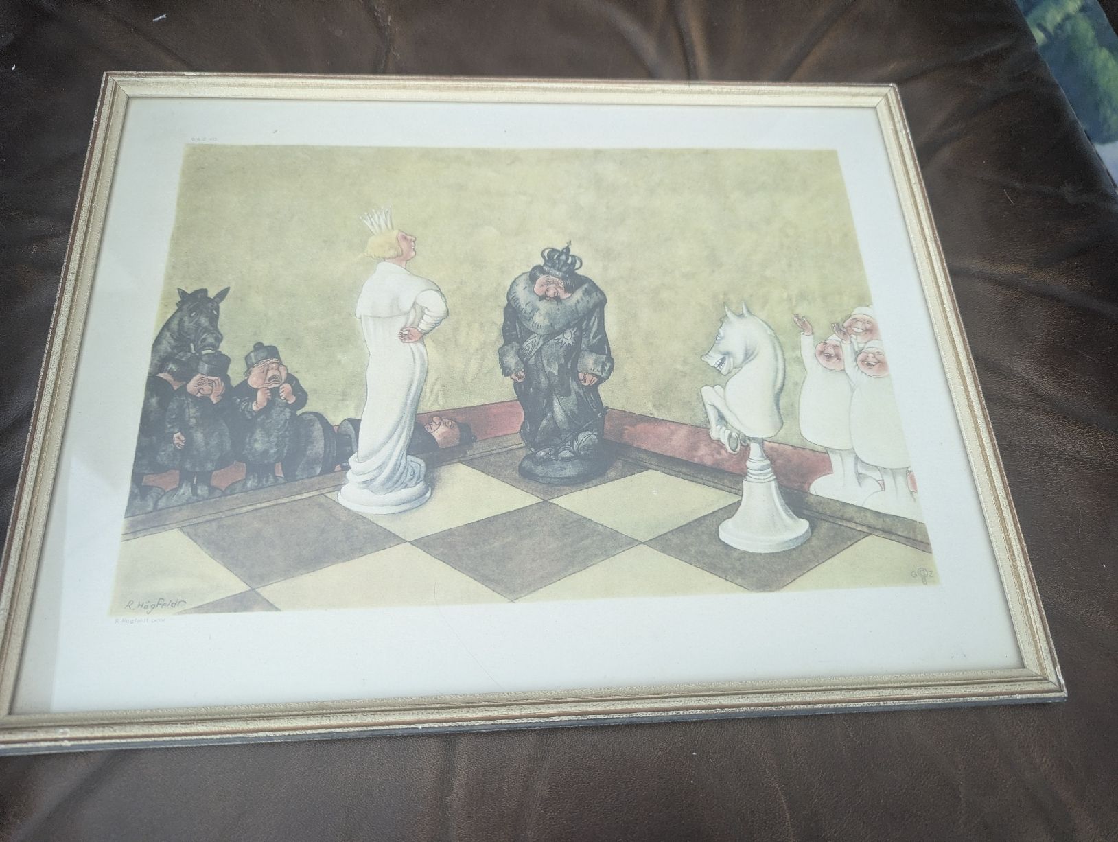 Gemälde: Robert Högfeldt Vintage Chess Print "Checkmate" Framed Art – Gebraucht aus Erlinsbach SO von Meytalien