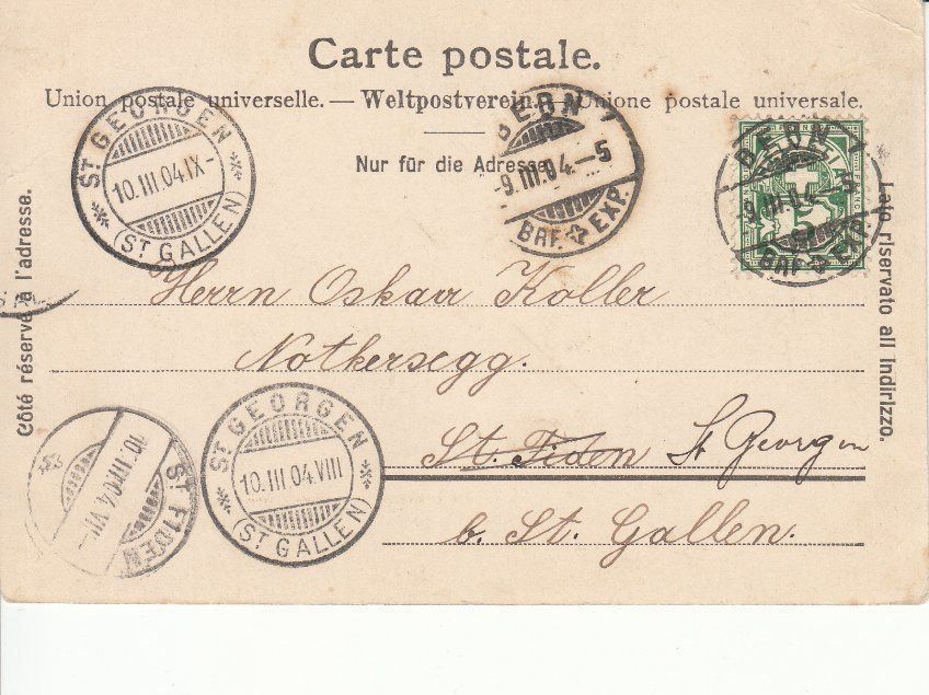 Cartoline postali: Bern 1904 – Usato da Bürglen TG venduto da StampGraf 1