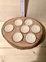 Runde Holzscheibe für 7 Teelichter 🟣