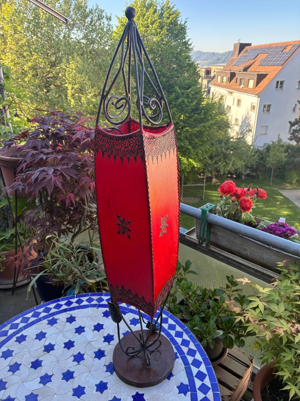 Lampade: Hennalampe rot aus Marokko – Usato da Zürich venduto da thetschi 2