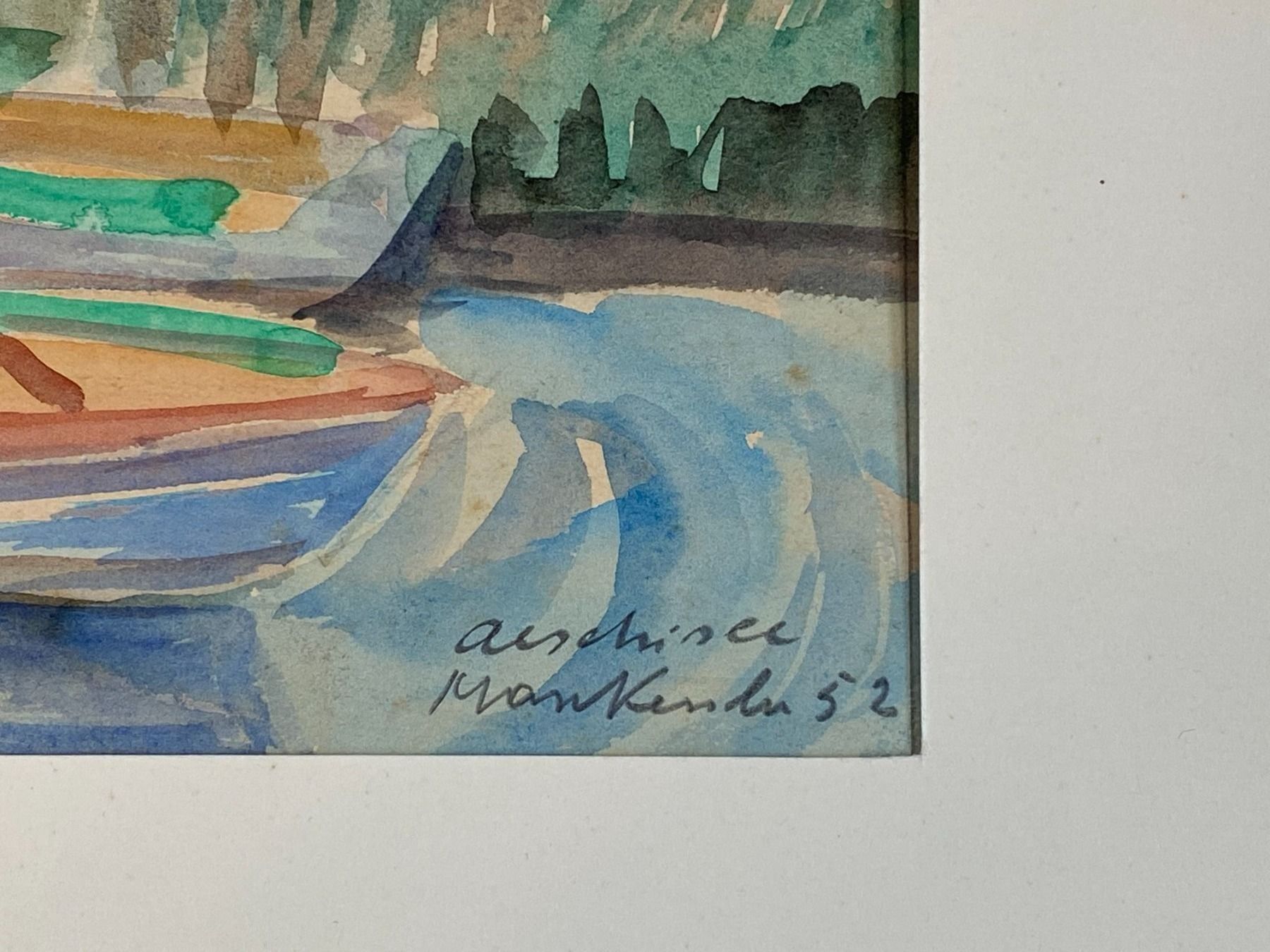 Dipinti: Max Kessler "Aeschisee" Aquarell 1952 – Usato da Vaduz venduto da Unikate-Markt 2