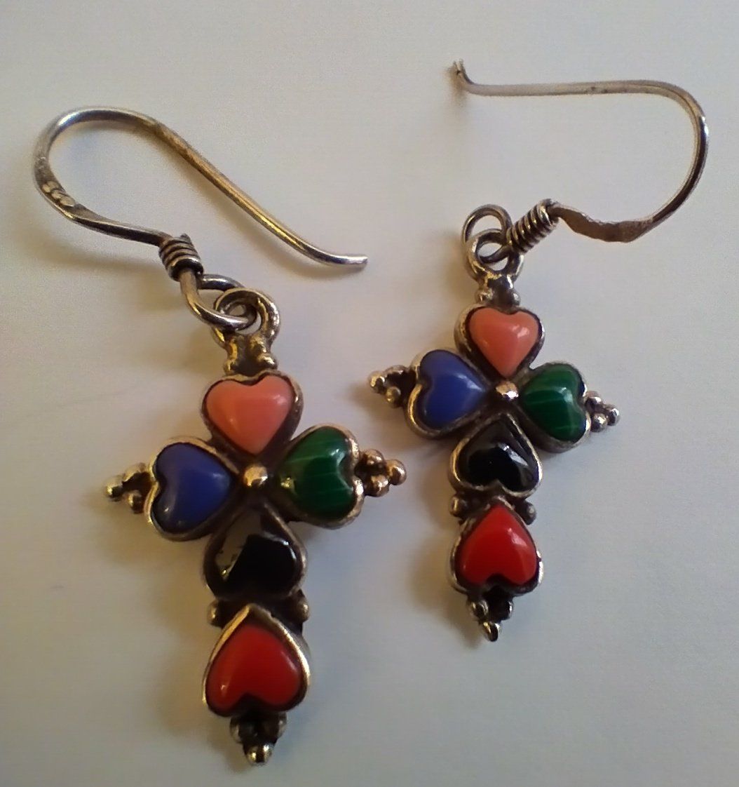 Orecchini pendenti & Orecchini a lobo: SILBER OHRRINGE 925 KREUZ - HERZ – Usato da Romanshorn venduto da Glitzer-Paradies