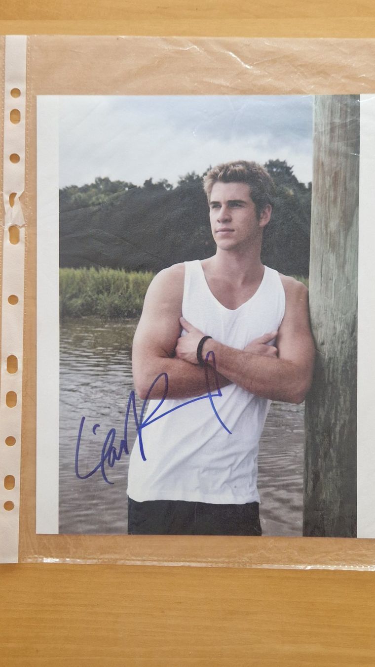 Autogramme: Liam Hemsworth, Original Autogramm auf Grossfoto farbig – Gebraucht aus Salmsach von Schusoa