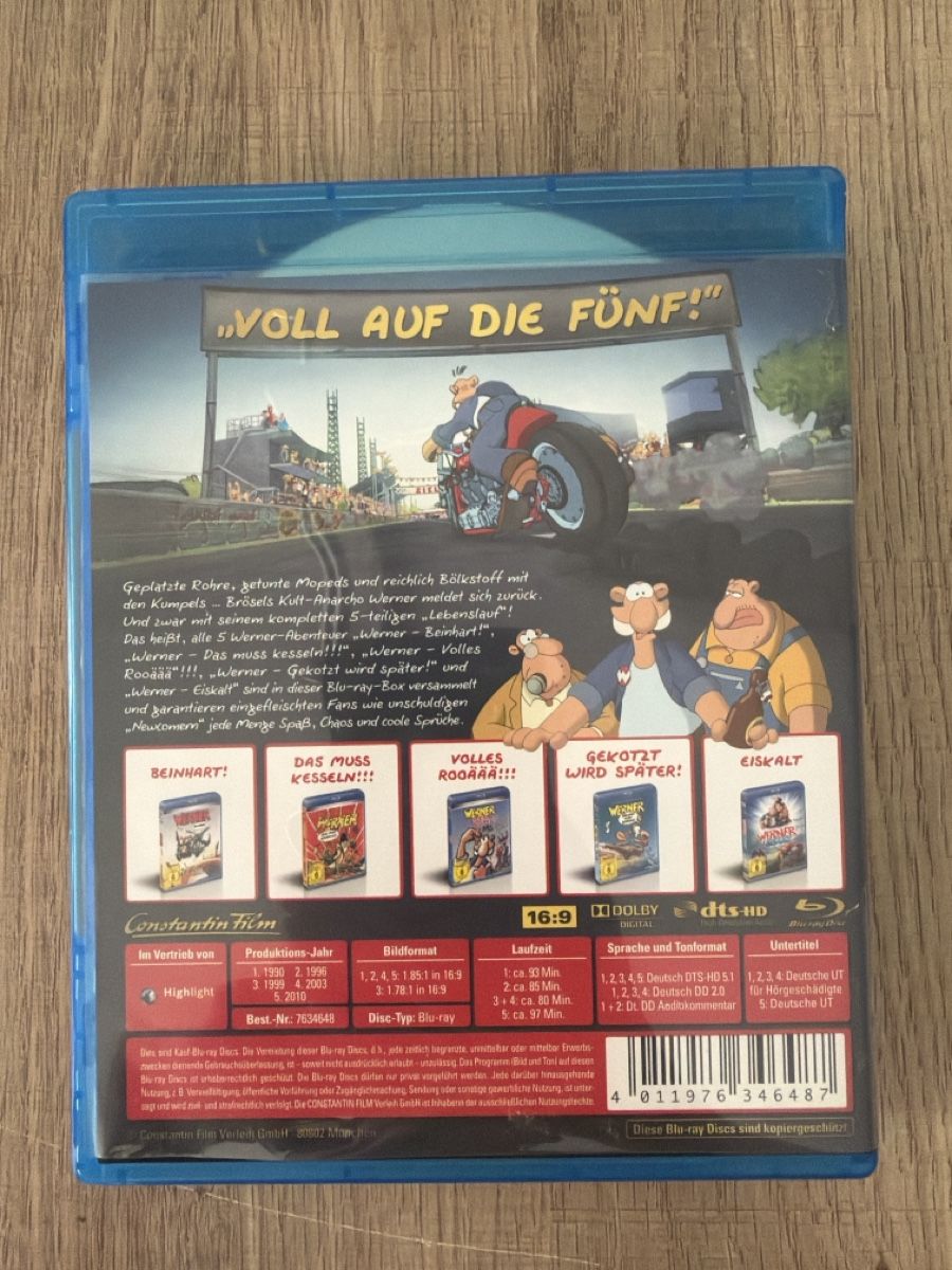 Tous les DVDs: Werner 1-5 Collection BluRay – D'occasion à Hagendorn par masterchieff 1