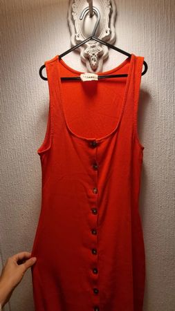 Robe longue Sézane orange boutonnée taille M état neuf