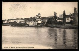 AK Aarau, Partie an der Aare mit Schloss