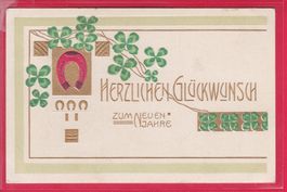 PRÄGEKARTE, HERZLICHEN GLÜCKWUNSCH ZUM NEUEN JAHRE, 1.1.1909