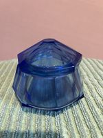 Blaue Bonbonniere aus Glas, Vintage, Süsses im Blick!