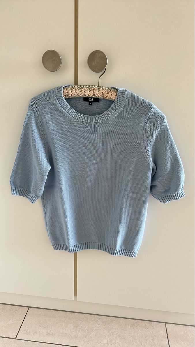 C&A Pulls & Sweat-shirts: C&A Pullover hellblau Kurzarm Grösse M neu aus Baumwolle – Neuf (Voir description) à Langnau aA par Camelia14