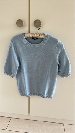 C&A Pullover hellblau Kurzarm Grösse M neu aus Baumwolle