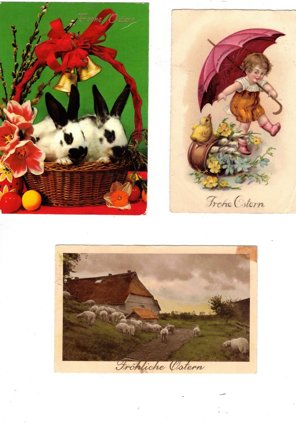 Cartoline postali: Ostern Osterhasen Kaninchen Schafe Kinder – Usato da Widnau venduto da Seppl480