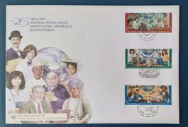 UNO Combo 1999 125 Jahre Weltpostverein 1/2 Block Unten Rar!