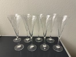 8x Orrefors Sweden «Helena» Champagnergläser (Gunnar Cyrén)