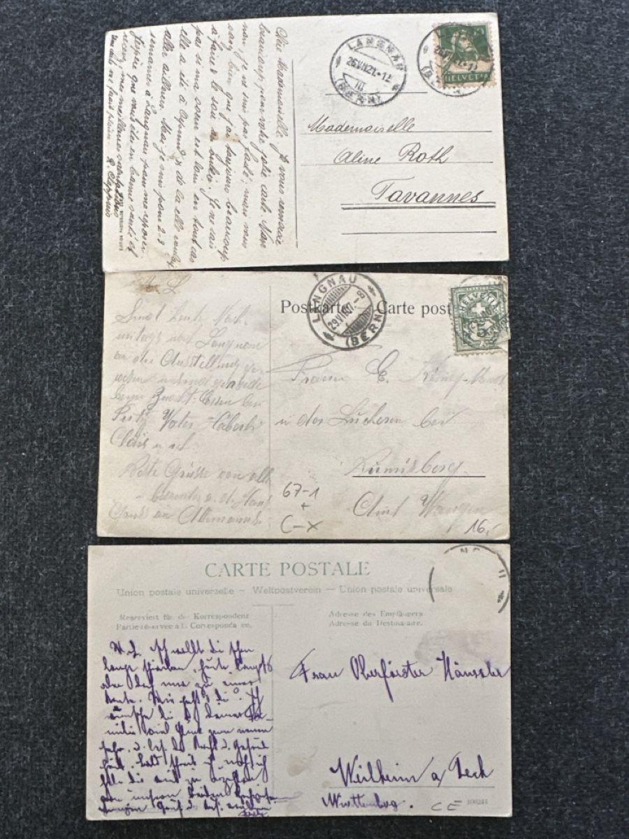 Cartoline postali: 3 AK Langnau im Emmental – Usato da Wettingen venduto da OttoNeuerName 1