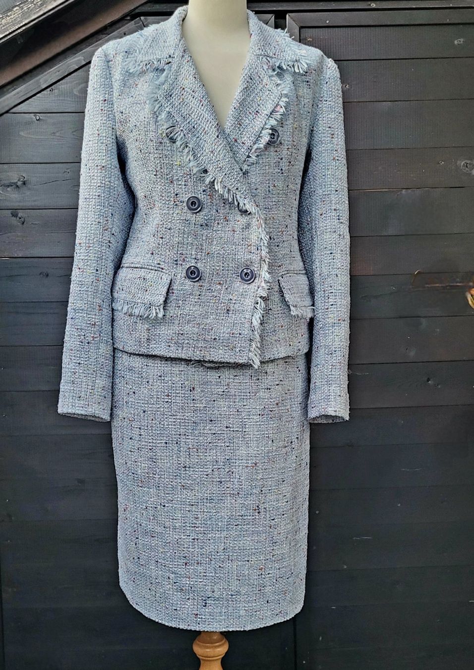 Completi & Tailleur: Costume bleu tweed – Nuovo (secondo la descrizione) da Fribourg venduto da VictoriaShop7