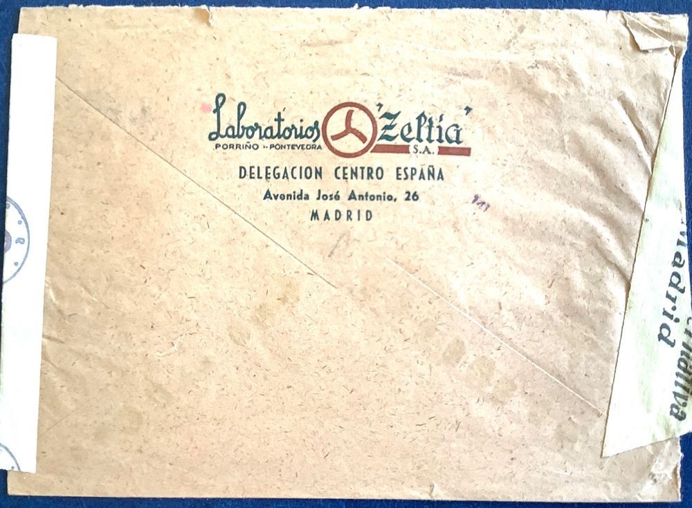 Tutti i francobolli: 1942 Spanien Brief mit Doppel Zensur - Madrid / Berlin – Usato da Liestal venduto da Skunk02 1