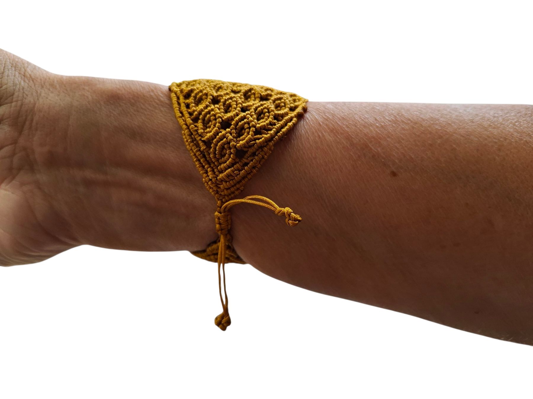 Bracciali & Braccialetti: Handgemachtes Makramee Armband, Senfgelb, Boho Stil. – Nuovo (secondo la descrizione) da Luzern venduto da Bbig 3