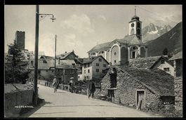 AK Hospenthal, Teilansicht mit Bergen