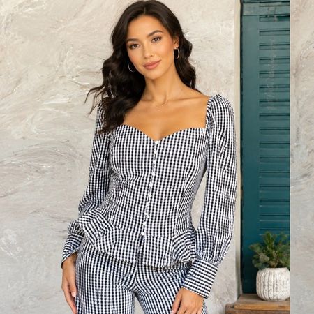 Blouse Femme Simplee Vichy Noir/Blanc