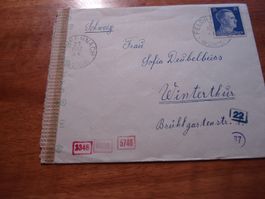 Dt Reich, Zensurbrief 1944, nach Winterthur